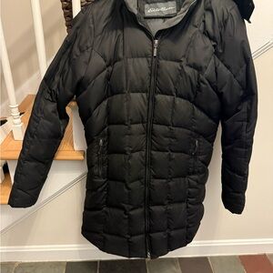 Eddie Bauer EB650 Long Quilted Puffer Down Jacket Medium